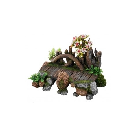 PUENTE MADERA CON FLORES
