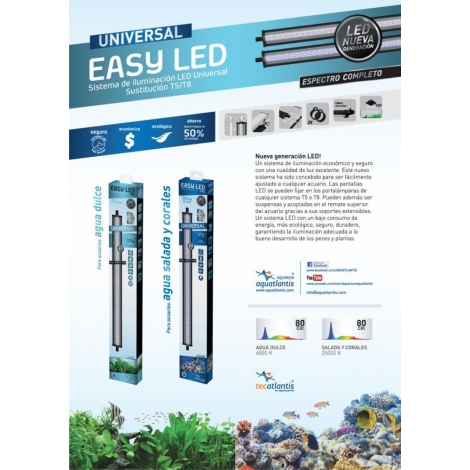 PANTALLA EASY LED 1200 MM AQUATLANTIS AGUA SALADA